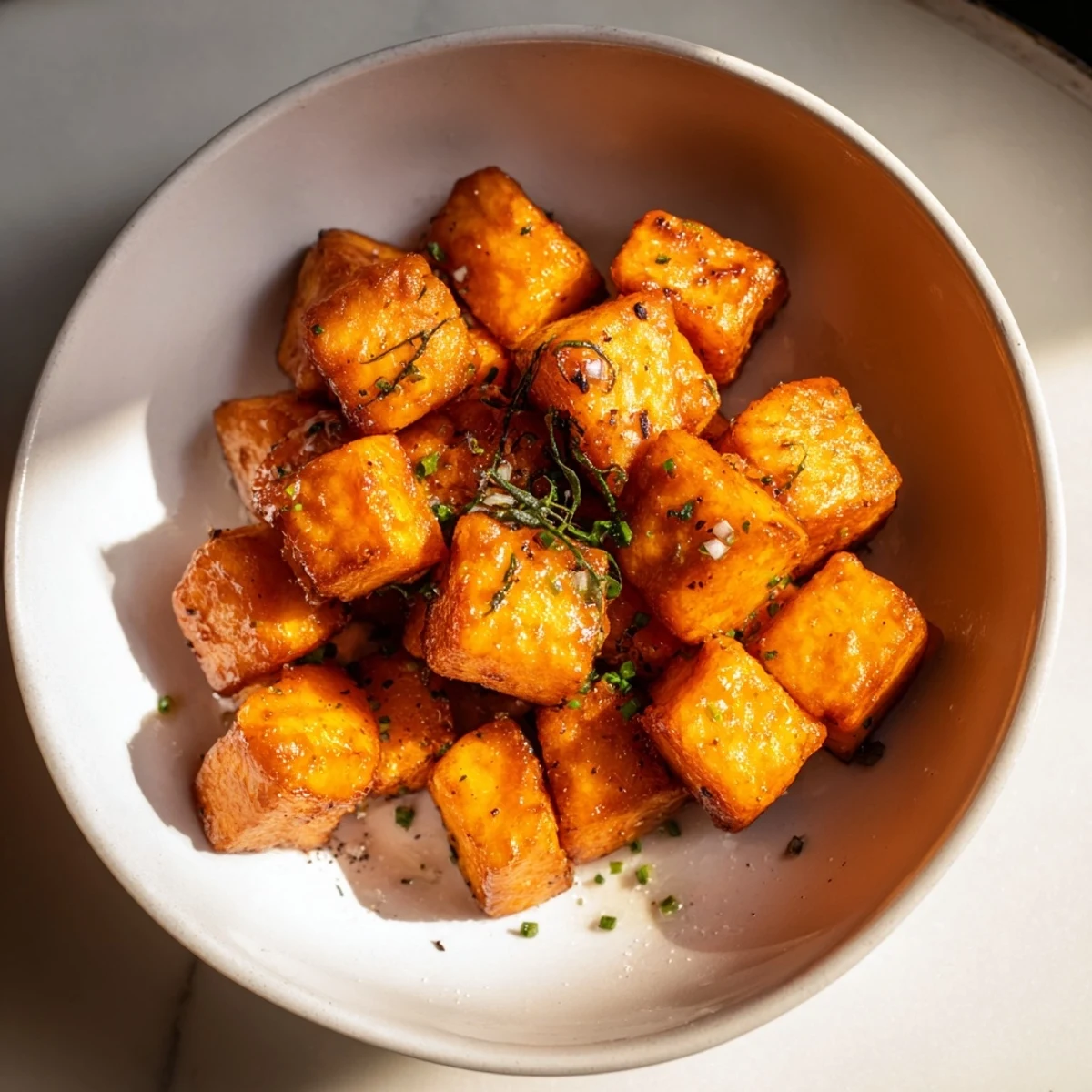 Skillet-Seared Steak Bites glistening in garlic butter, a savory and irresistible main dish.