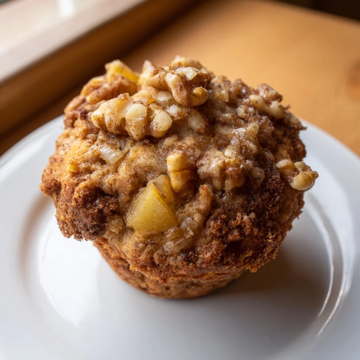 Deliciously moist Seasonal Spiced Pear and Walnut Muffins, perfect for a breakfast or treat.