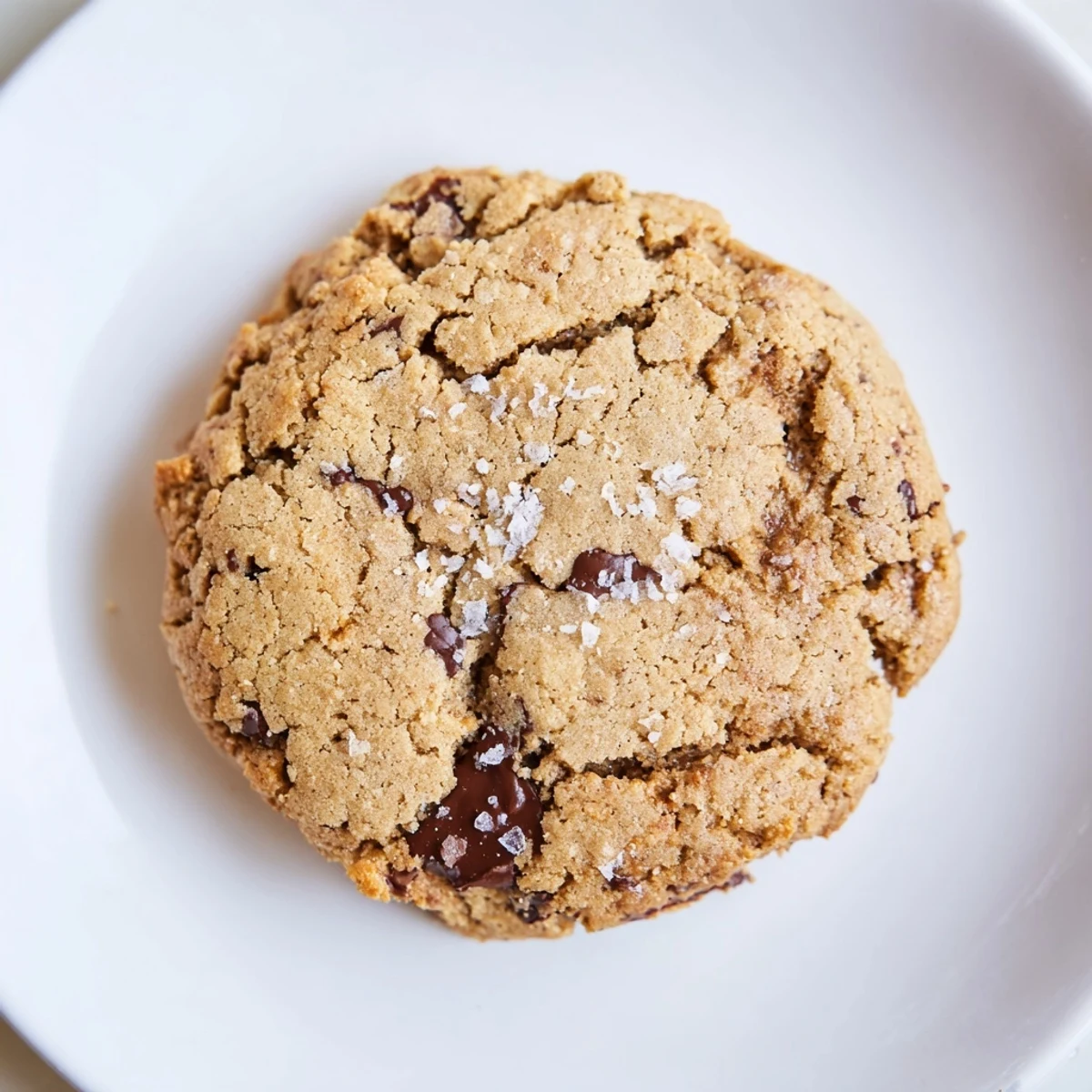 Golden, chewy miso brown butter cookies sprinkled with flaky salt, ready to enjoy.