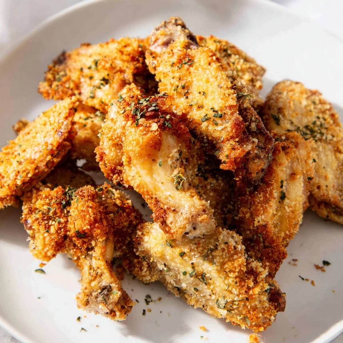Golden and crispy Baked Parmesan Chicken Wings, ready to be served hot with your favorite dipping sauce.