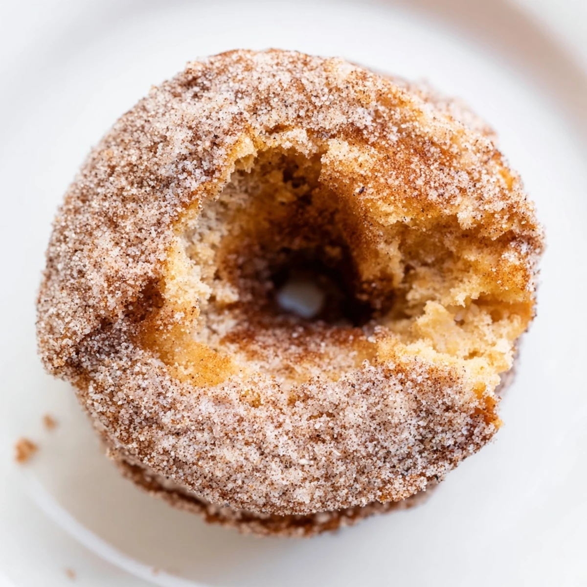 Golden brown air fryer cinnamon sugar donuts made from biscuit dough, coated in sparkling cinnamon sugar and served warm.