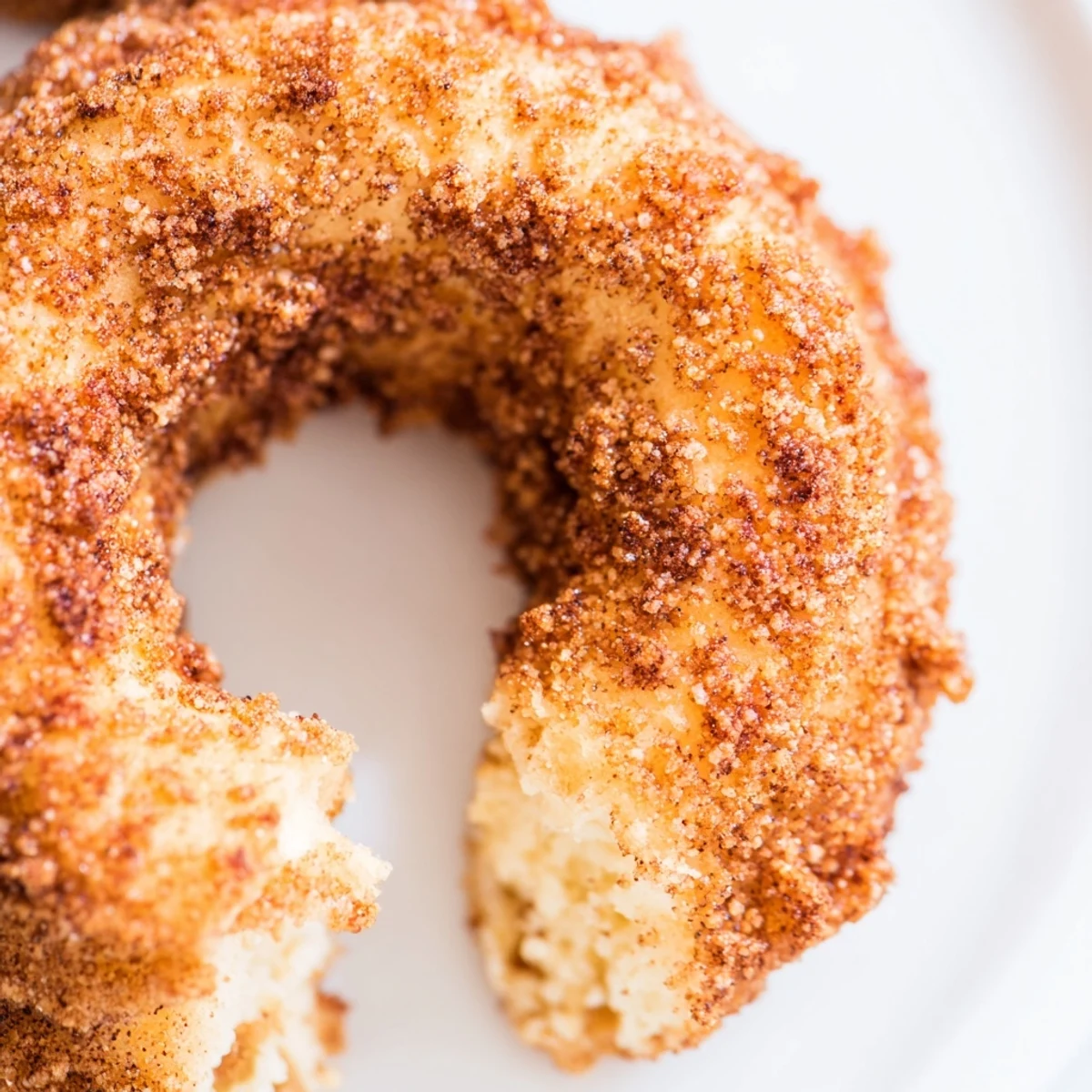 Freshly air fried cinnamon sugar donuts glistening with buttery spice, ready to enjoy with coffee or hot chocolate.