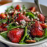 Spring Dinner Party Strawberry Arugula Salad with Balsamic Glaze