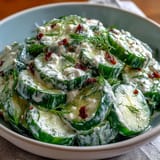 Creamy Cucumber Salad with Dill and Greek Yogurt, a refreshing summer side dish with crisp cucumbers and tangy dressing.