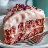 Bridal Shower Rosé Velvet Cake adorned with a shimmering gold drip.