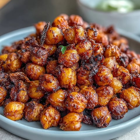 Golden roasted chickpeas tossed in smoky paprika and cumin, perfect for a crunchy snack.