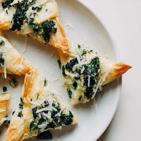 Savory spinach ricotta triangles