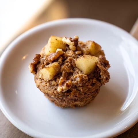 Warm, freshly baked Seasonal Spiced Pear and Walnut Muffins; imagine the aroma of cinnamon and ginger!