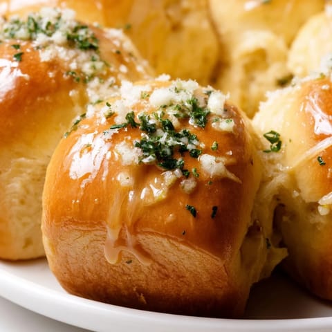 Freshly baked Garlic Butter Bread Pull-Apart, golden-brown and cheesy, served warm as a shareable appetizer or side dish.