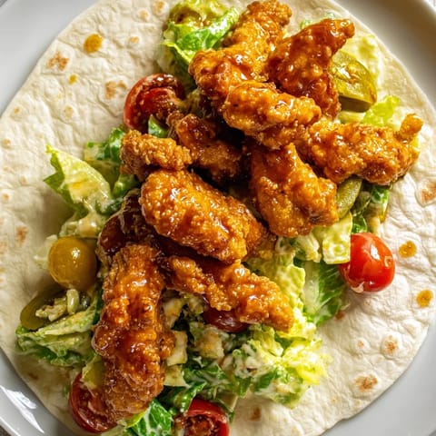 Hot Honey Chicken Caesar Wrap