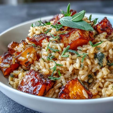 Vegan Pumpkin Risotto With Crispy Sage