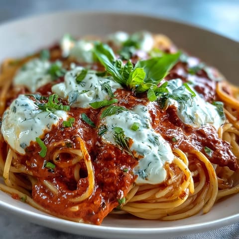 Steaming Creamy Red Pepper Pasta with Burrata & Herbs on a rustic table, roasted pepper sauce pooling, Parmesan shavings and wine nearby.