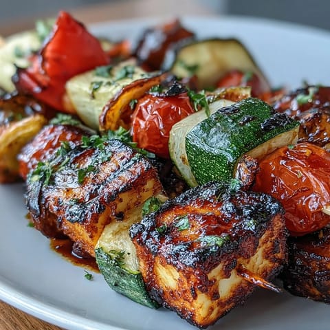 Grilled Veggie Halloumi Skewers