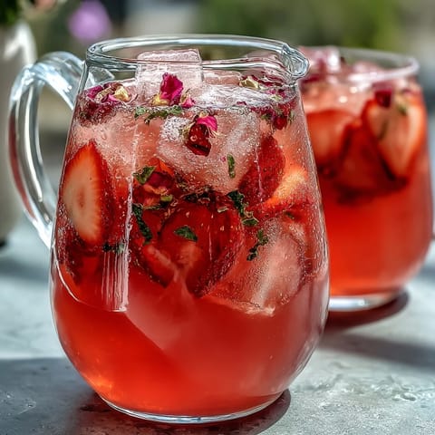 Strawberry Rose Lemonade Pitcher