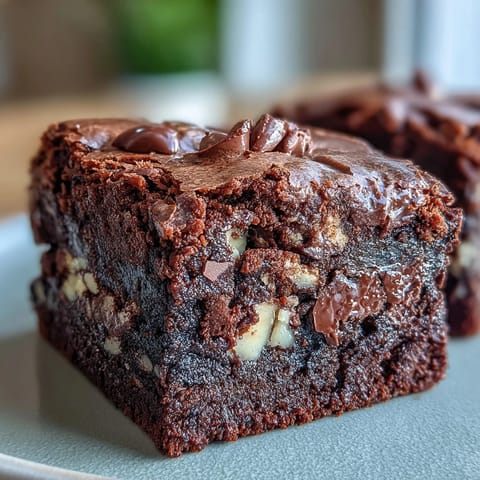 Triple chocolate sourdough brownies with espresso, featuring fudgy texture, rich cocoa, and a tangy sourdough twist in every bite.