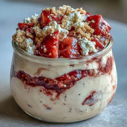 Cottage Cheese Strawberry Oats