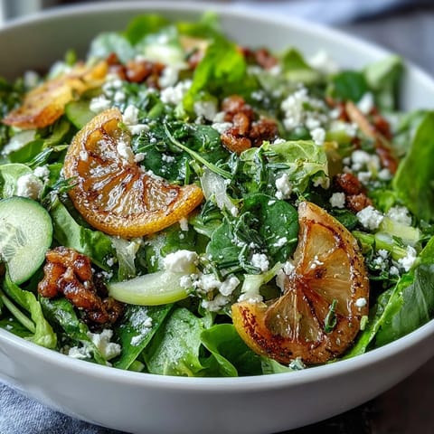 Fresh spring salad with lemon vinaigrette, radishes, and baby greens for a bright dinner party side.
