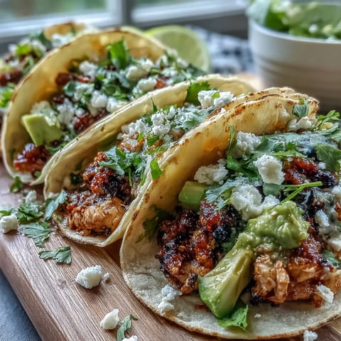 Cinco de Mayo taco bar spread with grilled chicken, beef, and black beans, surrounded by colorful toppings and warm tortillas.