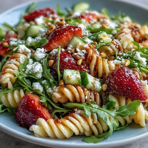 Spring Pasta Strawberries Feta