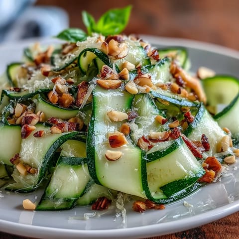 Shaved Zucchini Ribbon Salad with Lemon and Parmesan, vibrant and light.