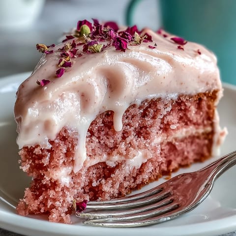 Bridal Shower Rosé Velvet Cake adorned with a shimmering gold drip.