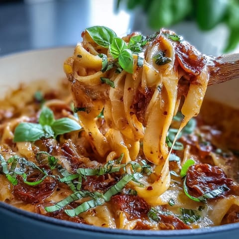 Creamy tomato basil pasta, a comforting one-pot meal bursting with fresh herbs and richness.