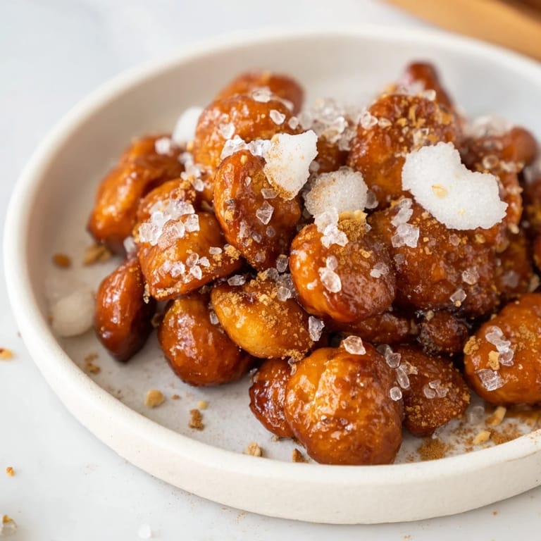 Fragrant and glistening Sweet and Salty Honey Toasted Cashews, ideal for snacking or adding to a salad.