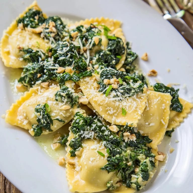 Freshly baked Savory Spinach and Ricotta Puff Pastry Triangles, showcasing a creamy, cheesy filling within.