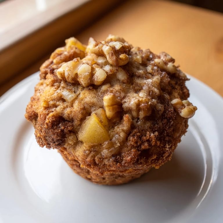Deliciously moist Seasonal Spiced Pear and Walnut Muffins, perfect for a breakfast or treat.