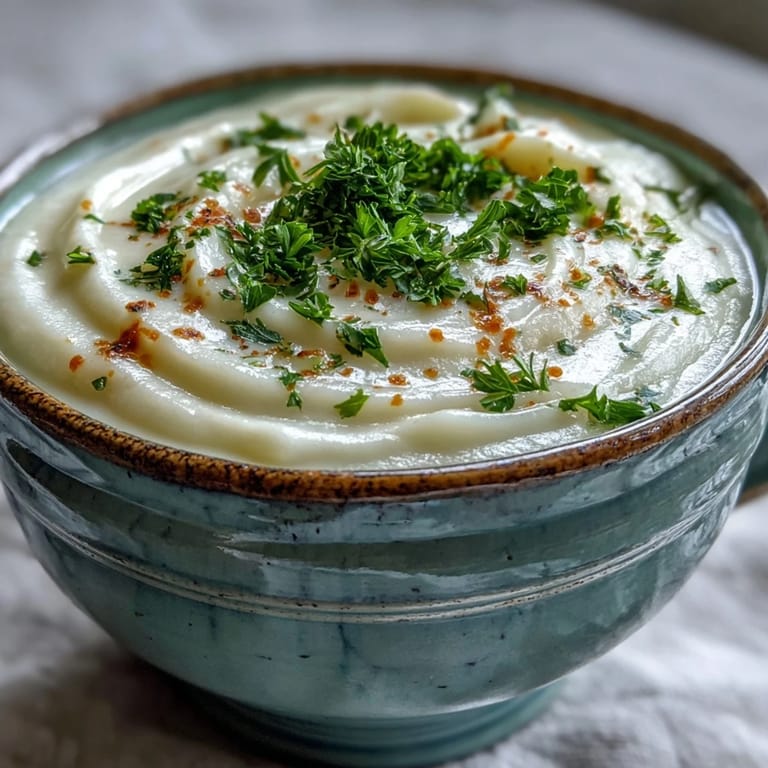 Hearty Creamy Vegetable Soup with blended broccoli, cauliflower, and carrots, served alongside crusty artisan bread for dipping.