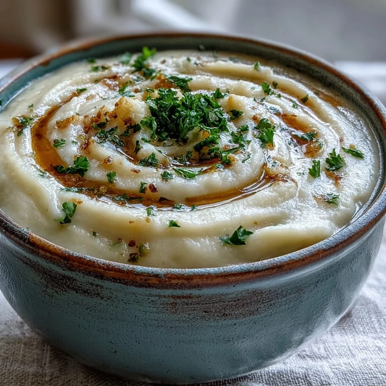 Velvety Creamy Vegetable Soup topped with parsley, showcasing smooth texture and vibrant vegetable colors in natural daylight.