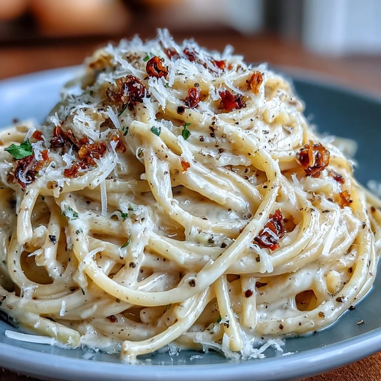 Serve Cacio e Pepe hot in a warm bowl, offering extra cheese and pepper for seasoning.
