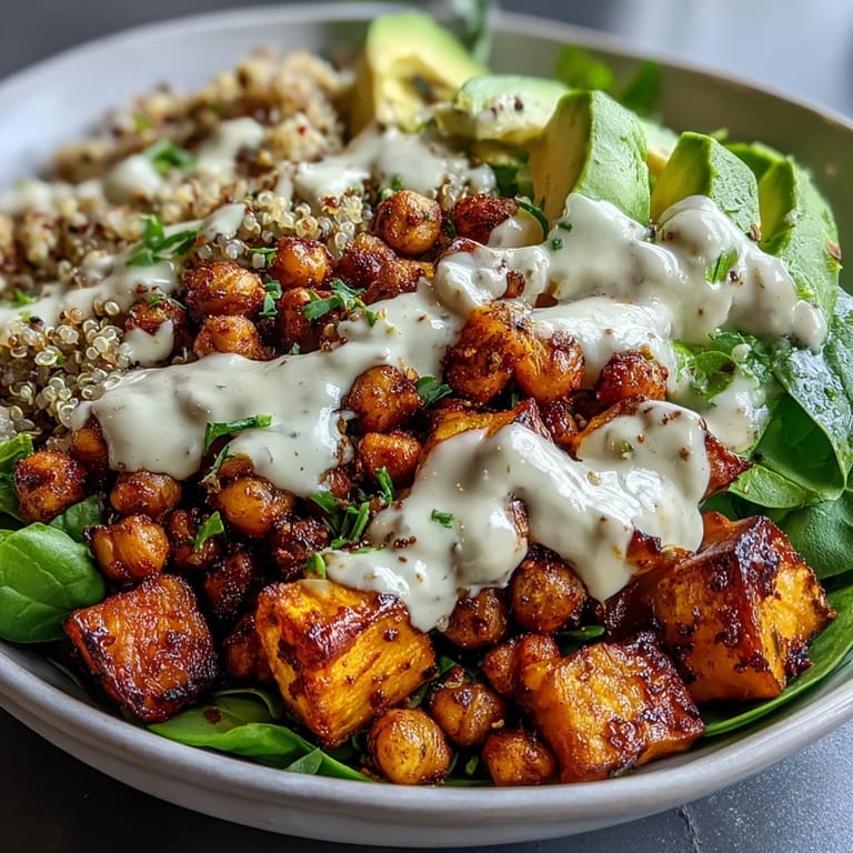 Colorful Anti-Inflammatory Glow Bowl with fresh avocado, spinach, and fluffy quinoa, ready to serve for a healthy lunch.