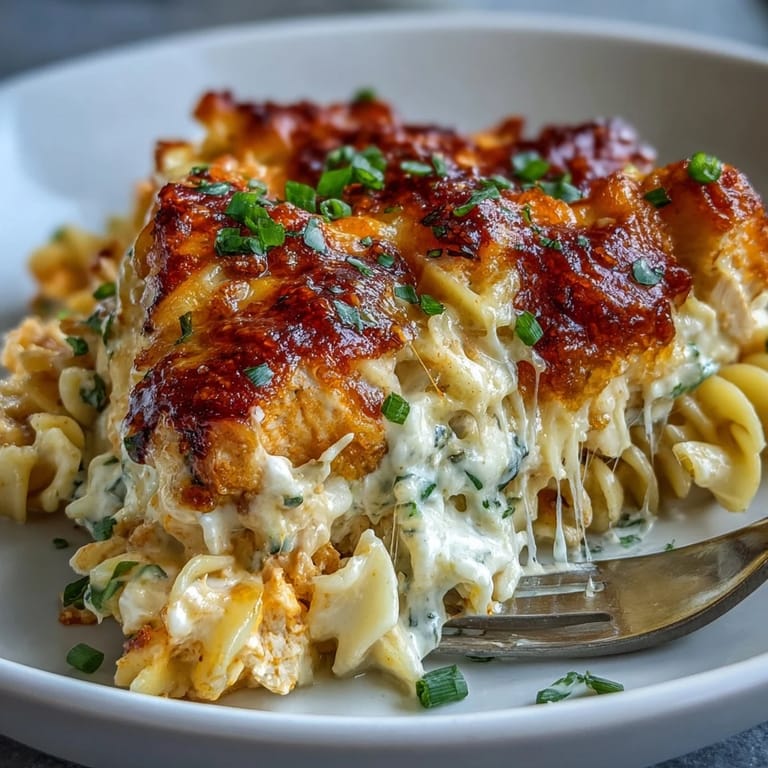 Garnished with fresh green onions, this easy casserole is ready to serve with a crisp side salad.