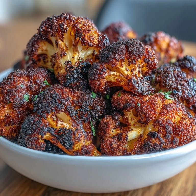 Flavorful vegan cauliflower dish roasted with bold jerk spices, perfect as a zesty side or plant-based main.  