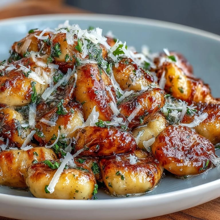 Golden gnocchi gently swirled in fragrant truffle butter, finished with fresh herbs and cheese.