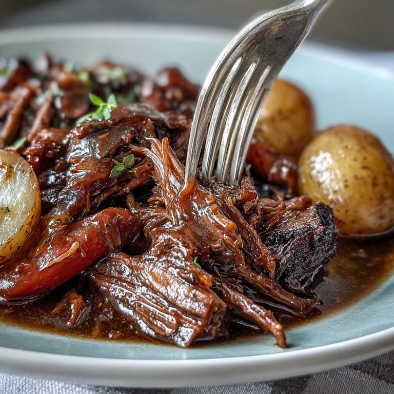 Slow cooker onion soup mix pot roast with juicy beef, hearty vegetables, and flavorful broth for cozy dinners.