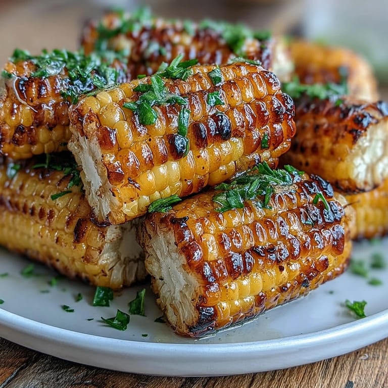 Golden corn cobs charred on the grill and slathered in a creamy miso butter glaze with hints of honey and lime.