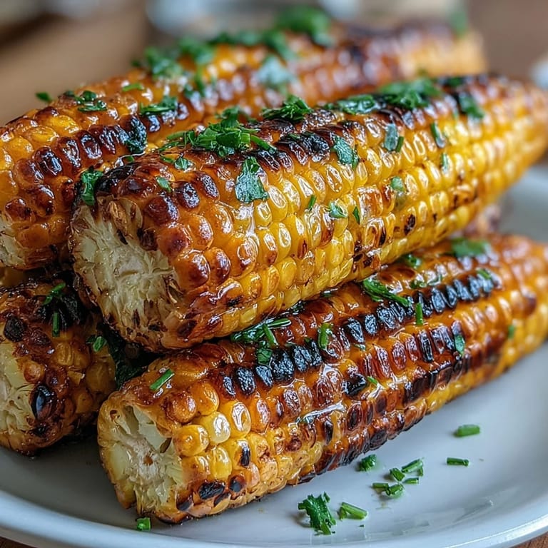 Buttery miso-glazed corn on the cob with a smoky char, topped with fresh chives and a sprinkle of chili powder.
