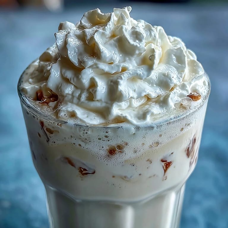 Refreshing high-protein breakfast shake with vanilla bean and Greek yogurt, perfect for post-workout nutrition.