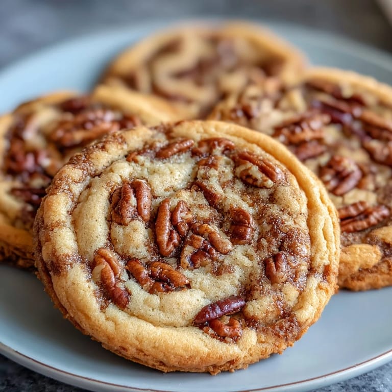 Butter Pecan Cookies with caramel swirl, arranged on a cooling rack with visible caramel ribbons and golden-brown edges.