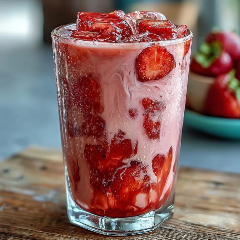 Vibrant Pink Starburst Refresher, a creamy pink drink blending strawberry acai juice, coconut milk, and lemonade for a candy-inspired treat.