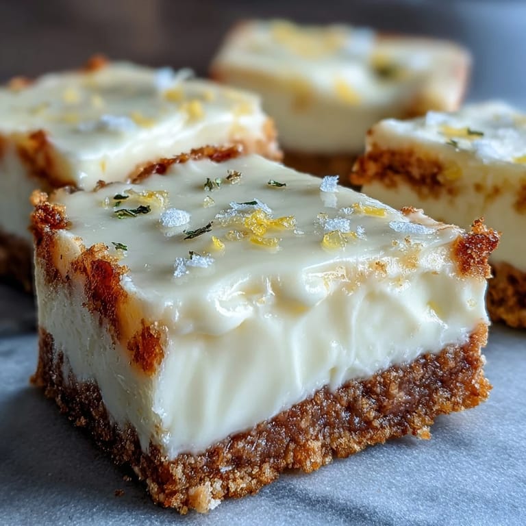 No-bake Skyr Lemon Cheesecake Bars, a bright, tangy dessert perfect for summer.