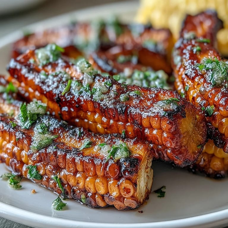 Delicious Grilled Corn Ribs topped with fresh cilantro and served with bright lime wedges.