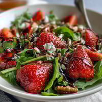 Spring Dinner Party Strawberry Arugula Salad with Balsamic Glaze