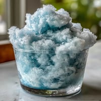 A frosty TikTok cloud slushie with fluffy texture, served in chilled glasses with a bright, icy sparkle.